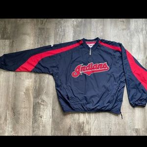 Cleveland Indians Vintage 90s Majestic Windbreaker. 1/4 Zip Up. Dead stock NWT